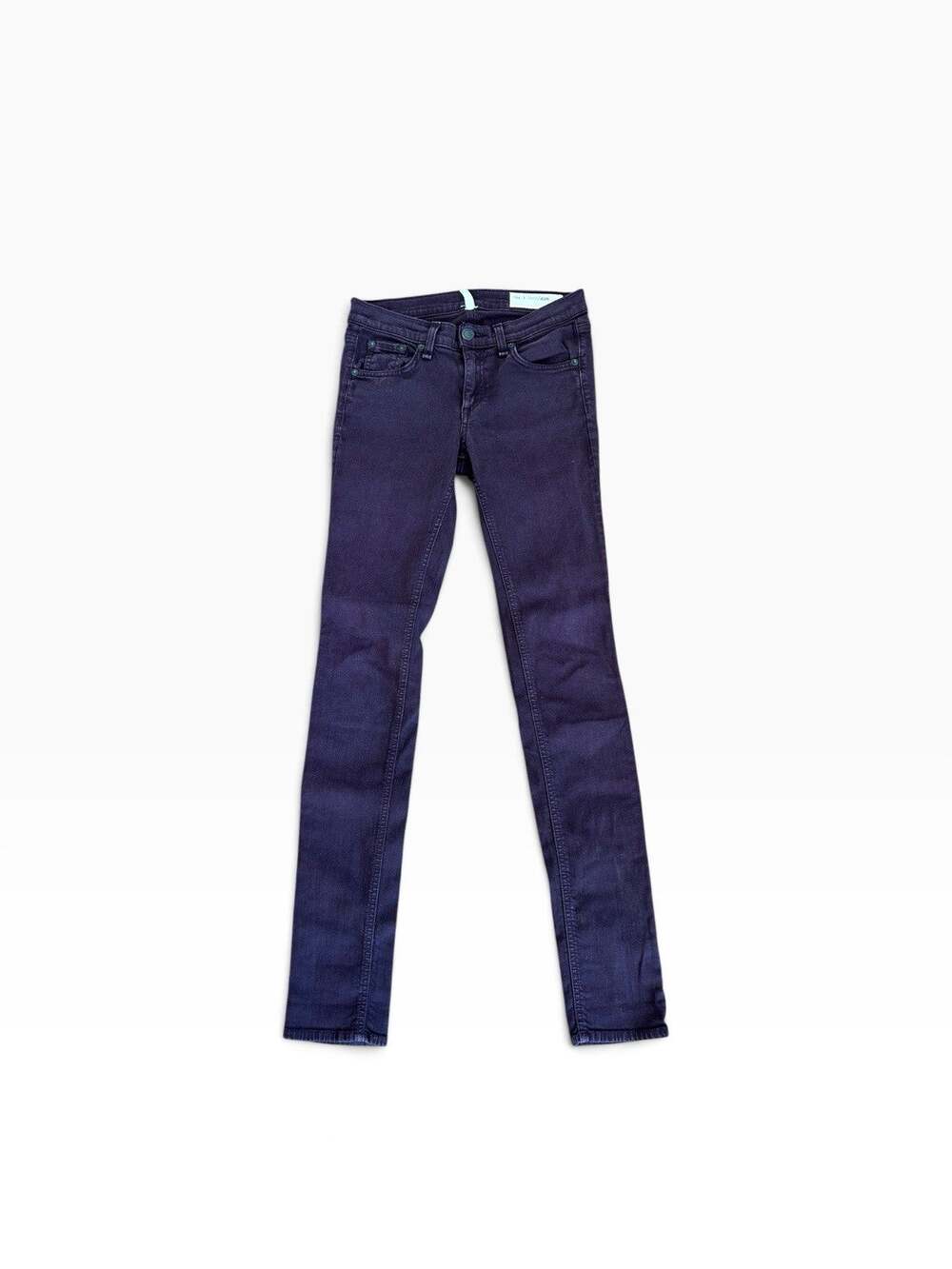 Rag & Bone JEAN Skinny Jeans 24 Distressed Wine Purple Burgundy Stretch Denim